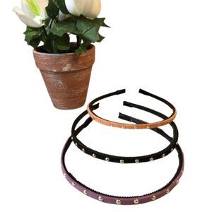 3 Skinny Studded Hair Hoops